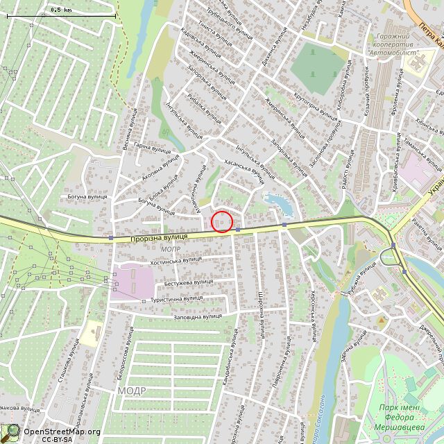 Карта где находится Заброшенный дом (Кривой Рог) в среднем масштабе