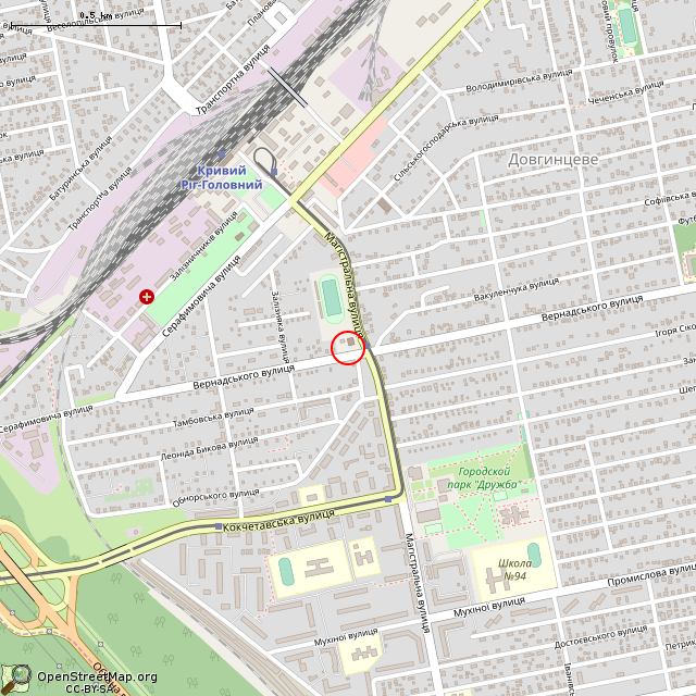 Карта где находится Скульптура Девы Марии (Кривой Рог) в среднем масштабе