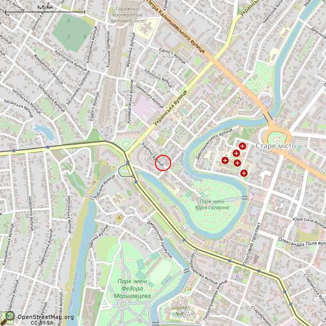 Карта где находится Ворота на проезде к дому № 13 (Кривой Рог) в среднем масштабе