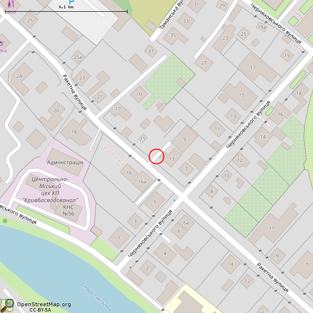 Карта где находится Ворота на проезде к дому № 13 (Кривой Рог) в крупном масштабе