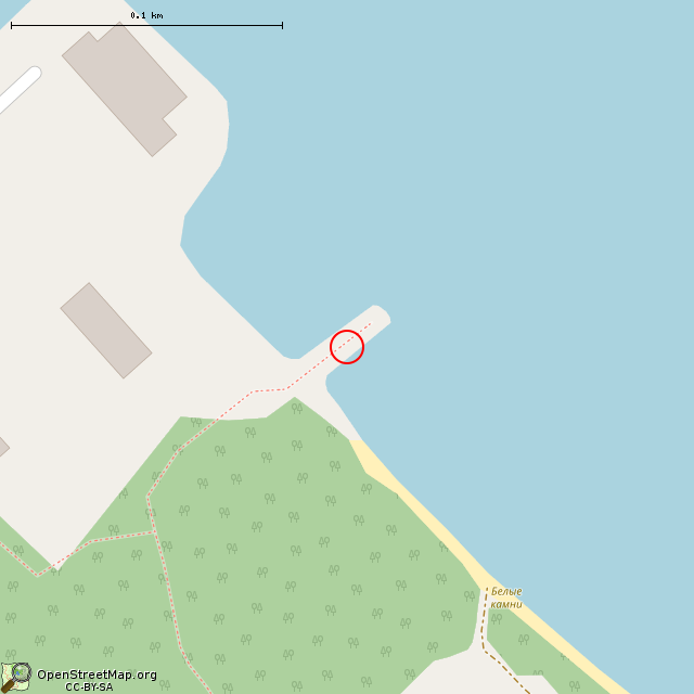 Карта где находится Бетонный пирс в крупном масштабе