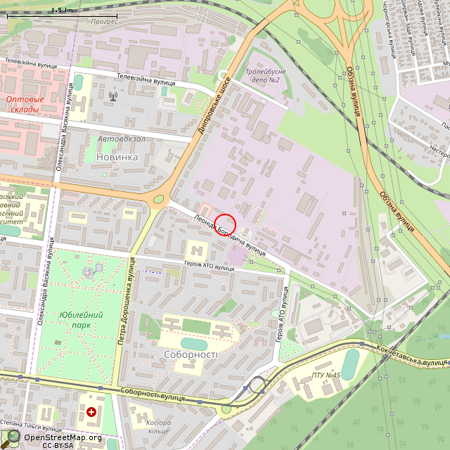 Карта где находится Памятный знак (Кривой Рог)      | указатель, памятный знак, стела, камень в среднем масштабе