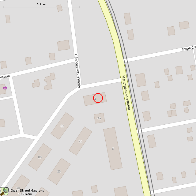 Карта где находится Бывший магазин (Кривой Рог) в крупном масштабе