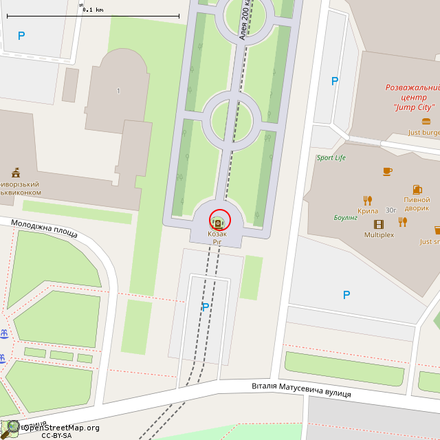 Карта где находится Памятник «Казак Кривой Рог» (Кривой Рог) в крупном масштабе