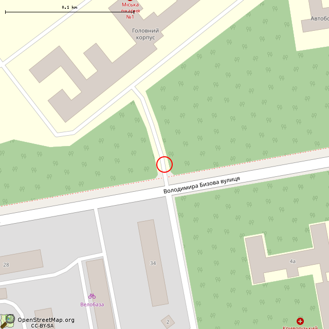 Карта где находится Въездная арка (Кривой Рог) в крупном масштабе