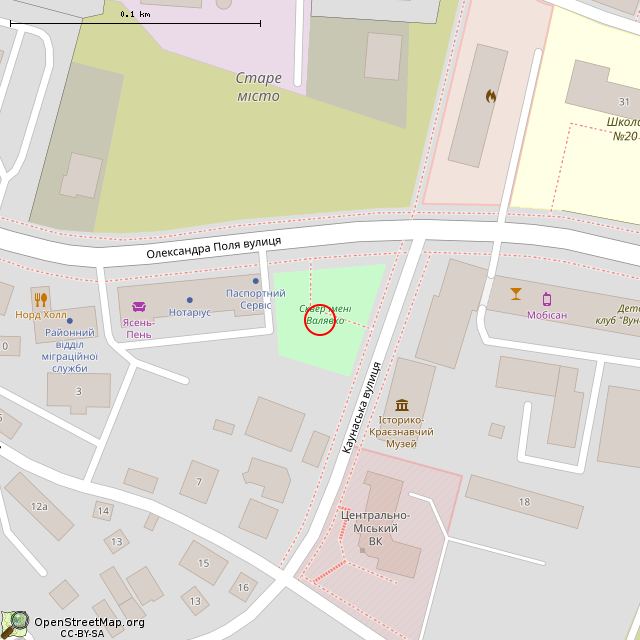 Карта где находится Памятник-бюст В. А. Валявко (Кривой Рог) в крупном масштабе