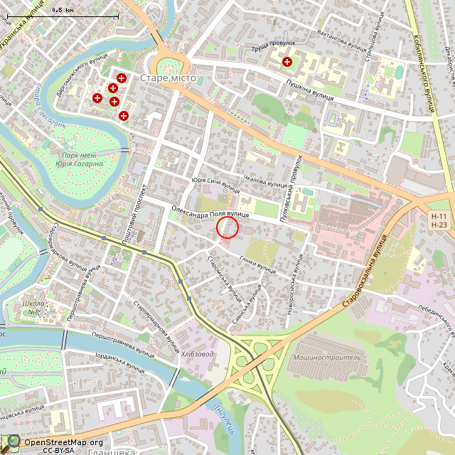Карта где находится Городской историко-краеведческий музей (Кривой Рог) в среднем масштабе