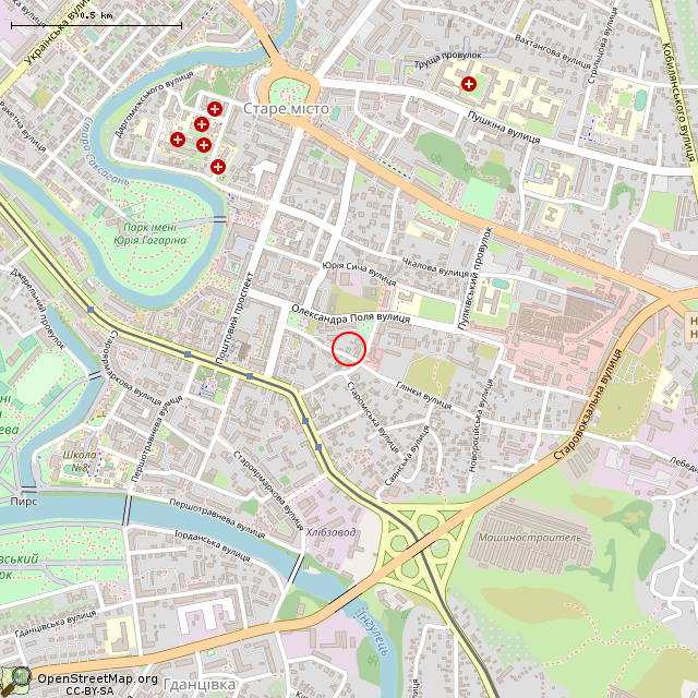 Карта где находится «Дом С. Ковтуна» (Кривой Рог) в среднем масштабе