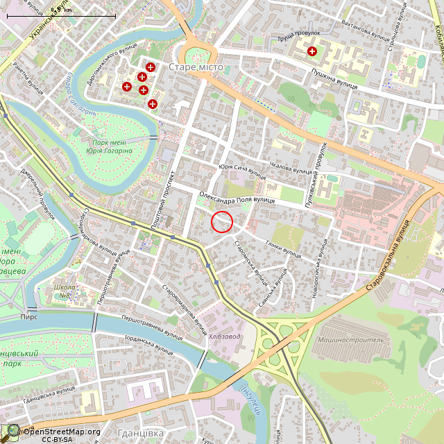 Карта где находится «Дом Чердакова» (Кривой Рог) в среднем масштабе