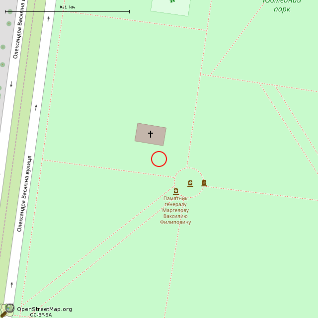 Карта где находится Памятный крест (Кривой Рог) в крупном масштабе