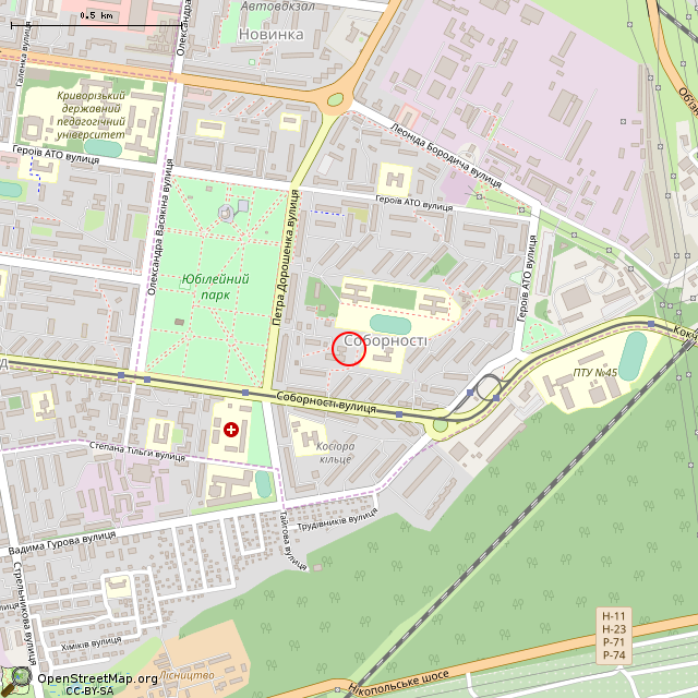 Карта где находится Самолёт СУ-15 (Кривой Рог) в среднем масштабе