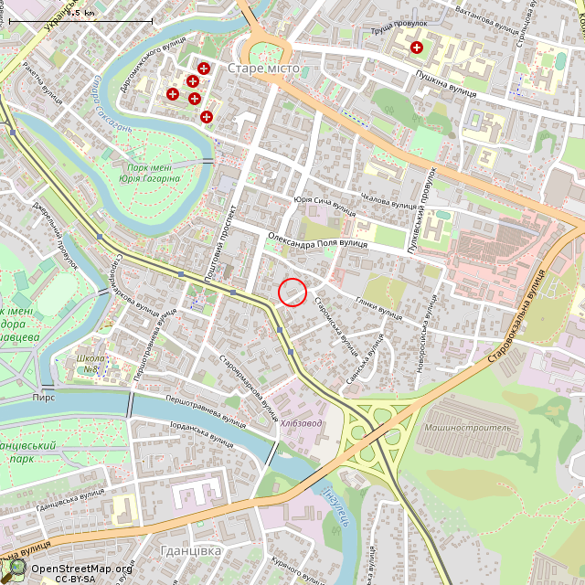 Карта где находится Каунасская ул., 3 (Кривой Рог) в среднем масштабе