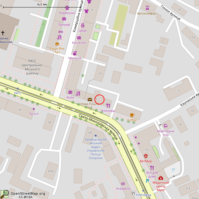 Карта где находится «Европейский университет» Криворожский филиал (Кривой Рог) в крупном масштабе