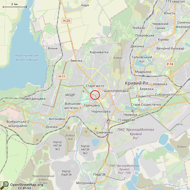 Карта где находится «Европейский университет» Криворожский филиал (Кривой Рог) в мелком масштабе