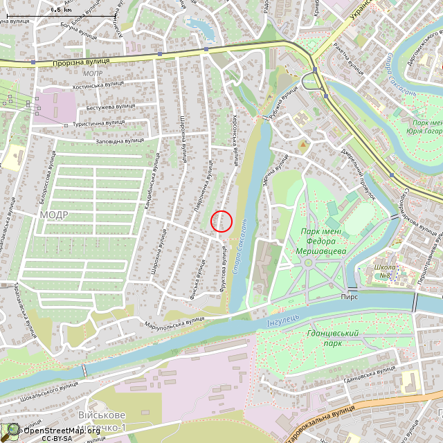 Карта где находится Заброшенный дом (Кривой Рог) в среднем масштабе