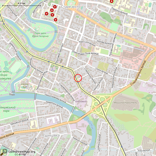 Карта где находится Свято-Николаевская ул., 67 (Кривой Рог) в среднем масштабе