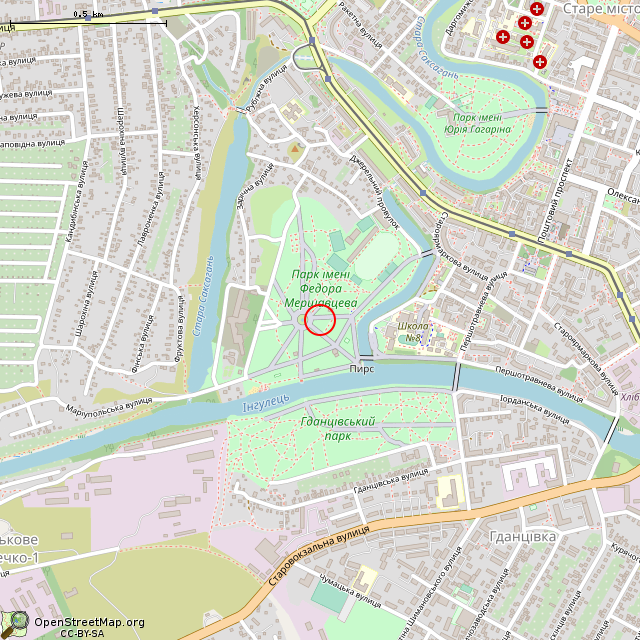Карта где находится Кромлех (Кривой Рог) в среднем масштабе