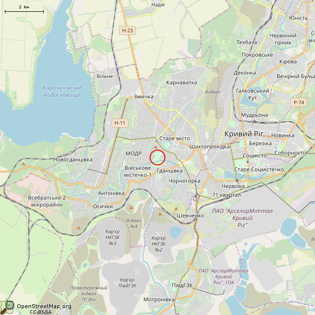 Карта где находится Кромлех (Кривой Рог) в мелком масштабе