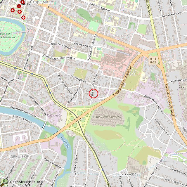 Карта где находится Заброшенный дом (Кривой Рог) в среднем масштабе