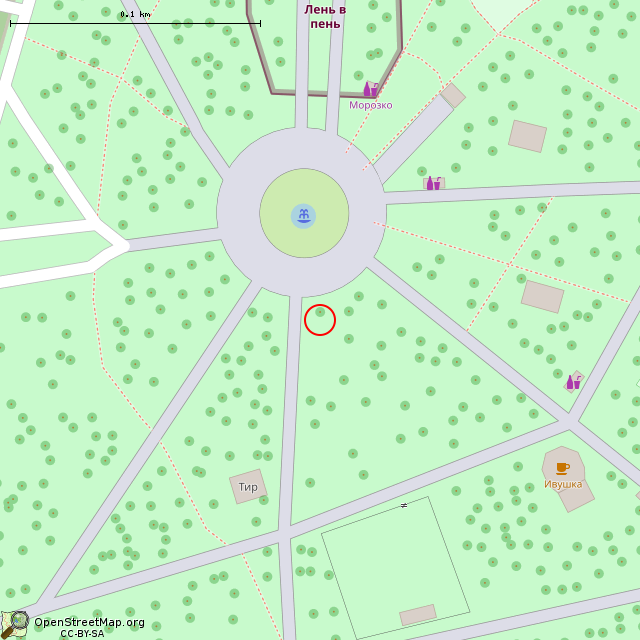 Карта где находится Казацкий могильный крест (Кривой Рог) в крупном масштабе