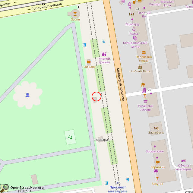 Карта где находится Бистро «Гол!!!» (Кривой Рог) в крупном масштабе