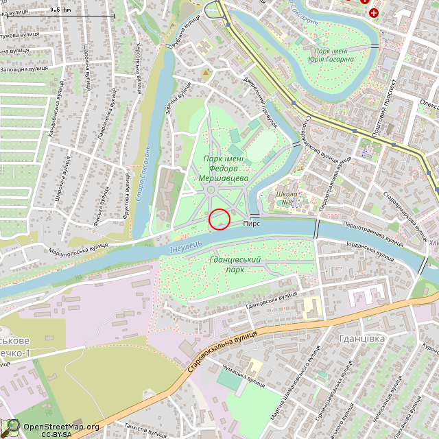 Карта где находится Заброшенная танцплощадка (Кривой Рог) в среднем масштабе