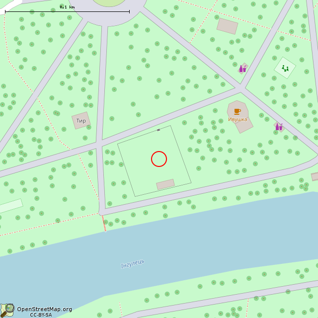 Карта где находится Заброшенная танцплощадка (Кривой Рог) в крупном масштабе