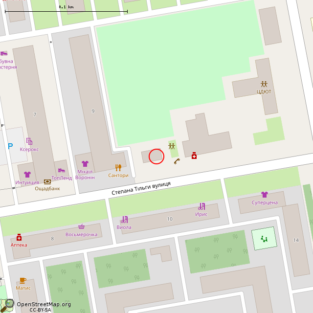 Карта где находится Замороженное строительство (Кривой Рог) в крупном масштабе