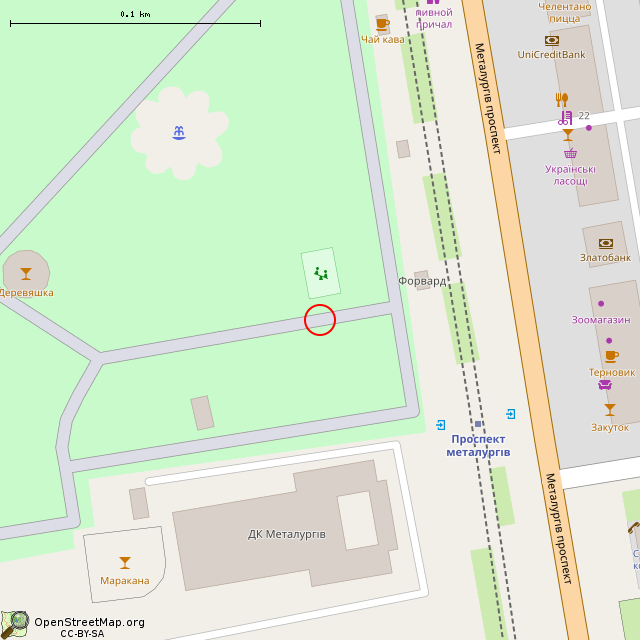 Карта где находится Скульптура (Кривой Рог) в крупном масштабе