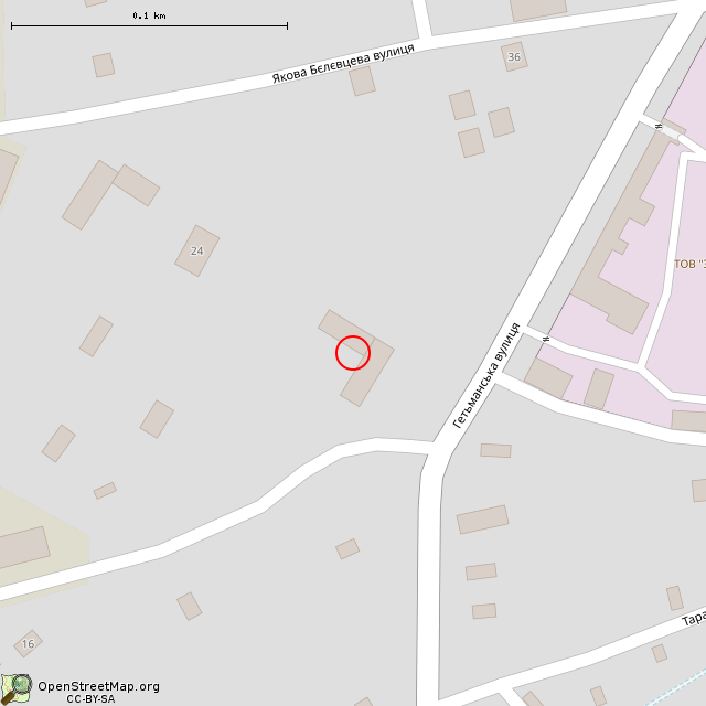 Карта где находится Дореволюционное здание (Кривой Рог)      | заброшенный, неиспользуемый объект, опасное место в крупном масштабе