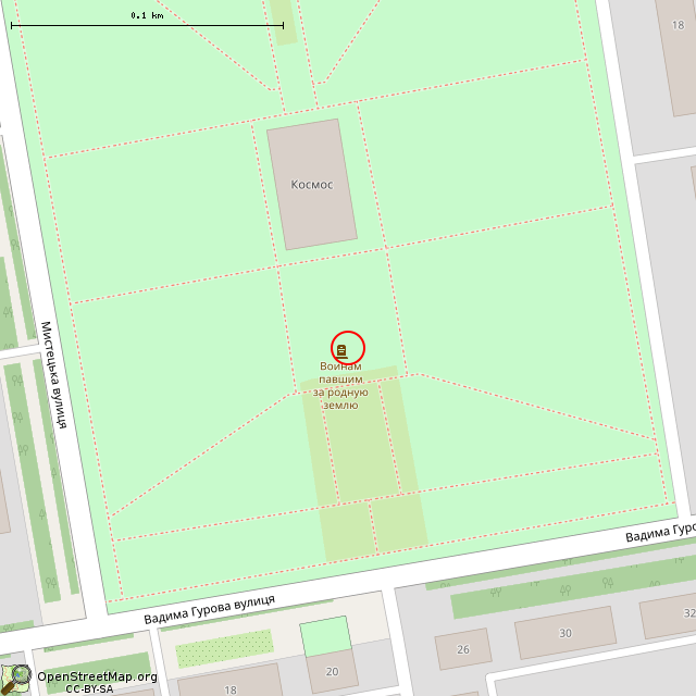 Карта где находится Братская могила советских воинов (Кривой Рог) в крупном масштабе