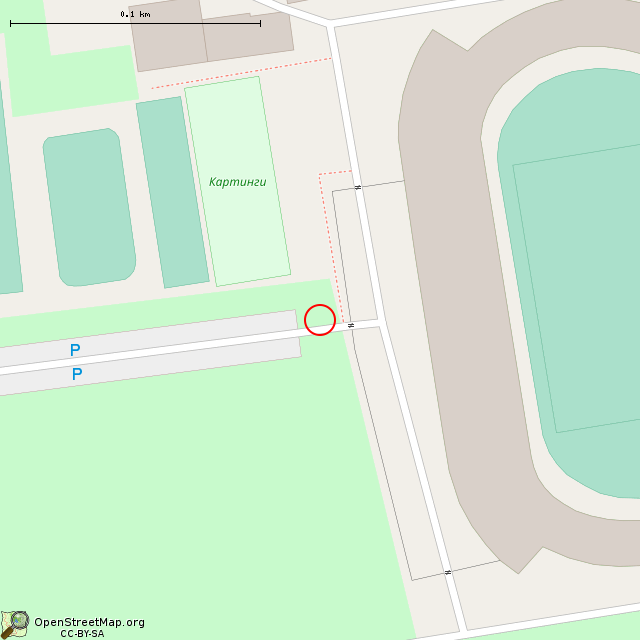 Карта где находится Въездные ворота стадиона (Кривой Рог) в крупном масштабе