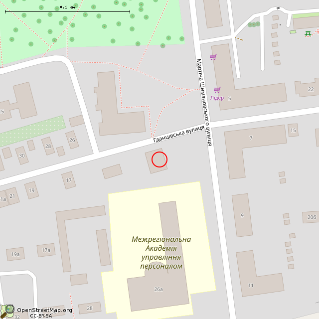 Карта где находится Заброшенный ночной клуб «Фиеста» (Кривой Рог) в крупном масштабе