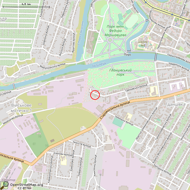 Карта где находится Заброшенный дом (Кривой Рог) в среднем масштабе