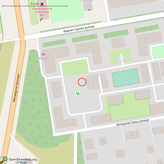 Карта где находится Летняя сцена (Кривой Рог) в крупном масштабе