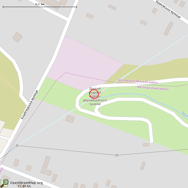 Карта где находится Колодец (шахта) для сброса сточных вод (Кривой Рог) в крупном масштабе