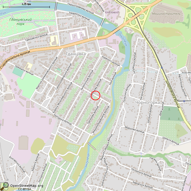 Карта где находится Старый фонарный столб (Кривой Рог) в среднем масштабе