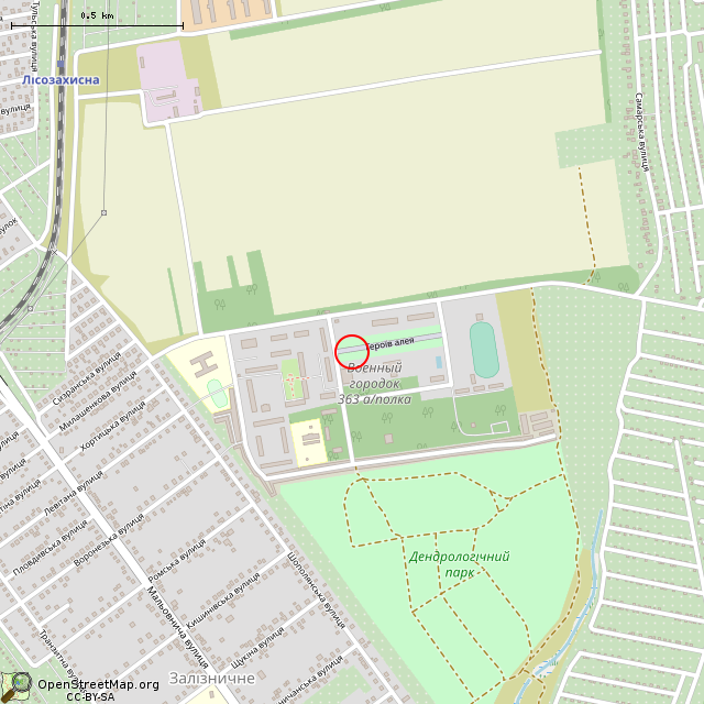 Карта где находится Памятник Герою Советского Союза лётчику С. В. Милашенкову (Кривой Рог) в среднем масштабе