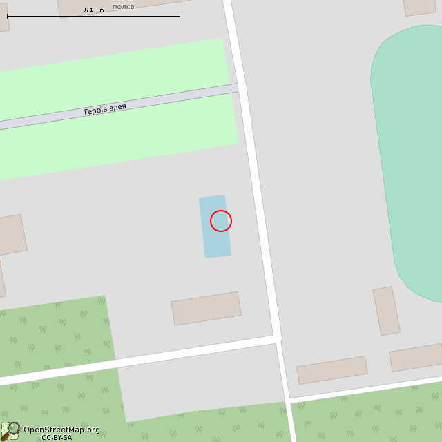 Карта где находится Бывший открытый бассейн (Кривой Рог) в крупном масштабе