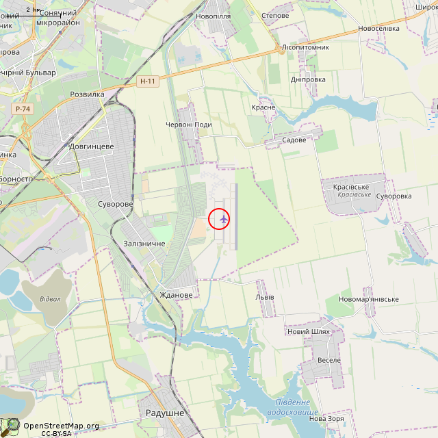 Карта где находится Заброшенный командно-диспетчерский пункт (Кривой Рог) в мелком масштабе