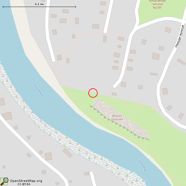 Карта где находится Скала Большая Орлинка (Кривой Рог) в крупном масштабе