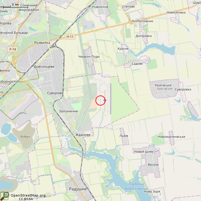 Карта где находится КПП (Кривой Рог) в мелком масштабе