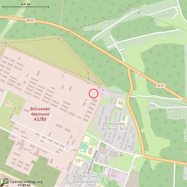 Карта где находится Заброшенное здание (Кривой Рог) в среднем масштабе