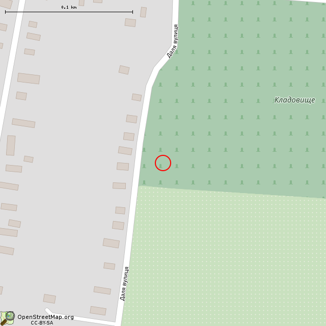 Карта где находится Военный участок Широковского кладбища (Кривой Рог) в крупном масштабе