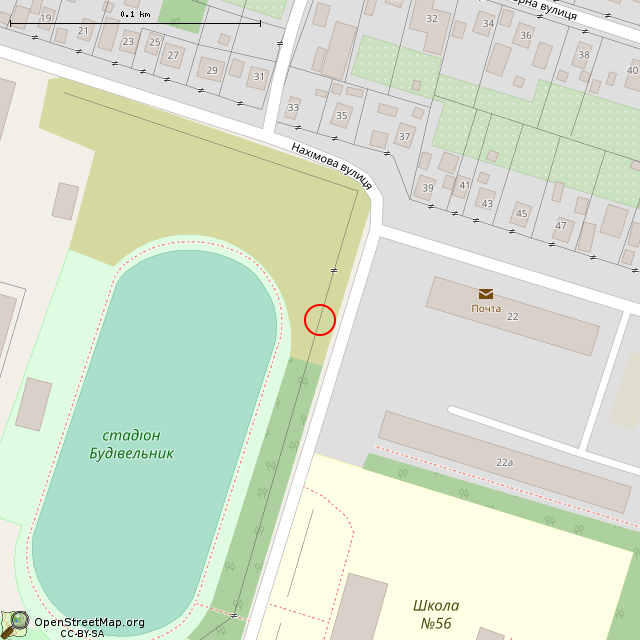 Карта где находится Осветительная мачта стадиона (Кривой Рог) в крупном масштабе