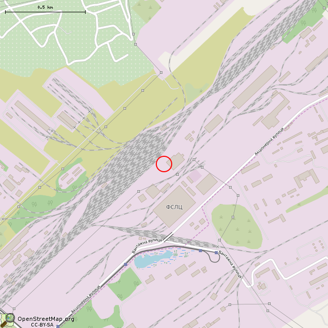 Карта где находится Памятник последнему маневровому паровозу Криворожстали (9П-19497) (Кривой Рог) в среднем масштабе