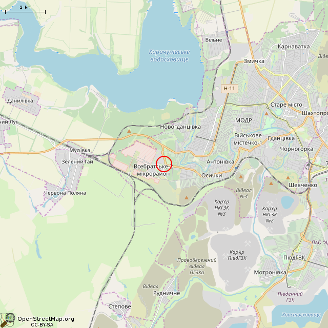 Карта где находится Танк ИС-3 (Кривой Рог) в мелком масштабе