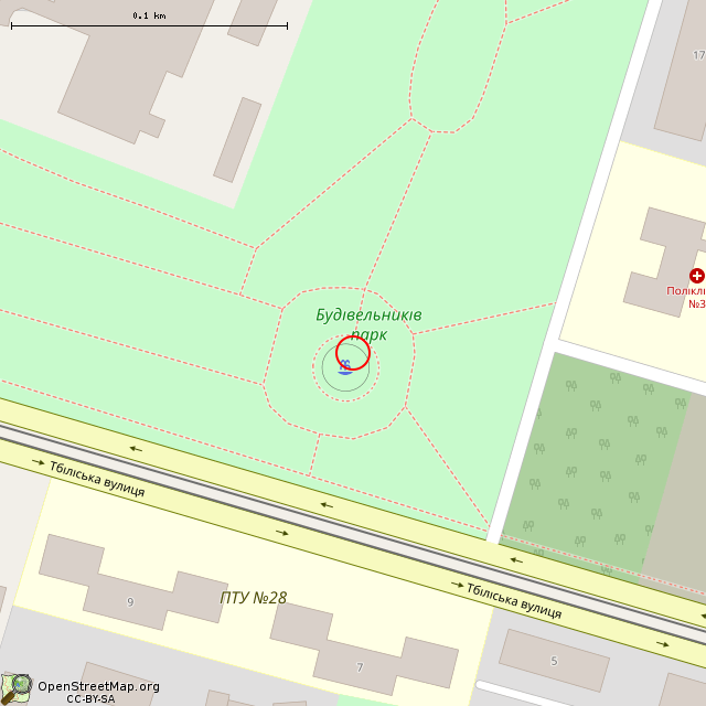 Карта где находится Заброшенный фонтан (Кривой Рог) в крупном масштабе