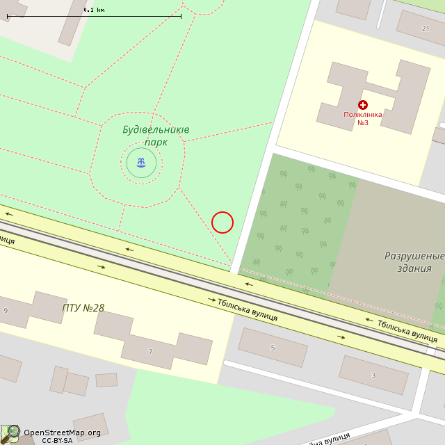 Карта где находится Памятный знак (Кривой Рог) в крупном масштабе