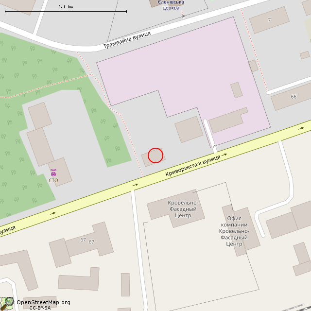 Карта где находится ул. Криворожстали, 72 (Кривой Рог) в крупном масштабе